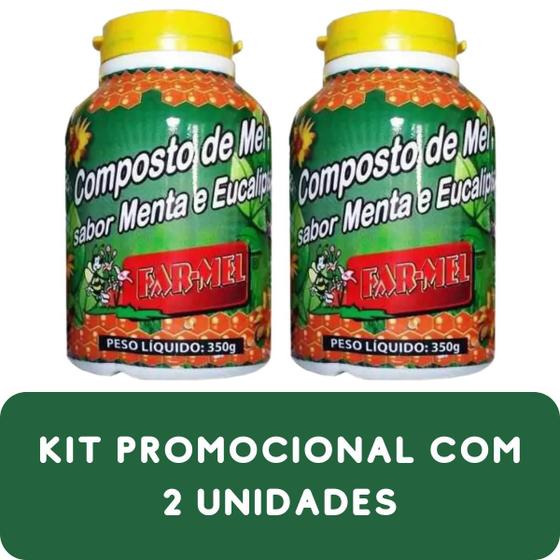 Imagem de Composto Antigripal Farmel Mel Menta e Eucalipto 350g Kit Promocional 2 Unidades