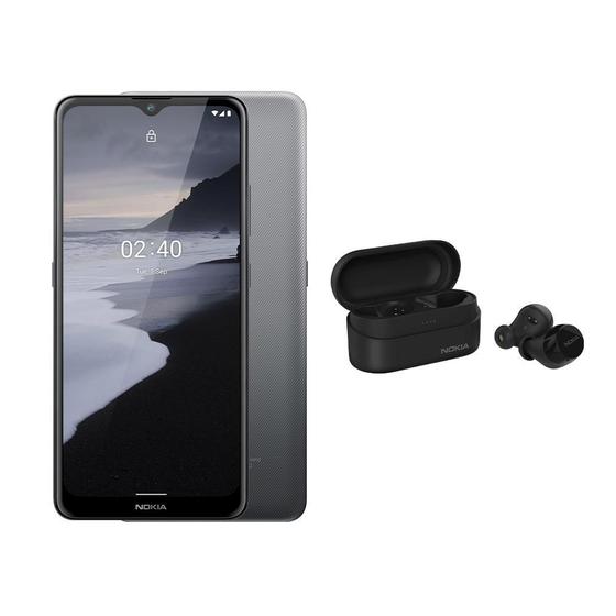 Compre Smartphone Nokia 2.4 Android 11, 64GB + 3GB RAM Cinza e Leve Nokia Power Earbuds Lite - NK015K Menor preço em Compre Smartphone Nokia 2.4 Android 11, 64GB + 3GB RAM Cinza e Leve Nokia Power Earbuds Lite - NK015K