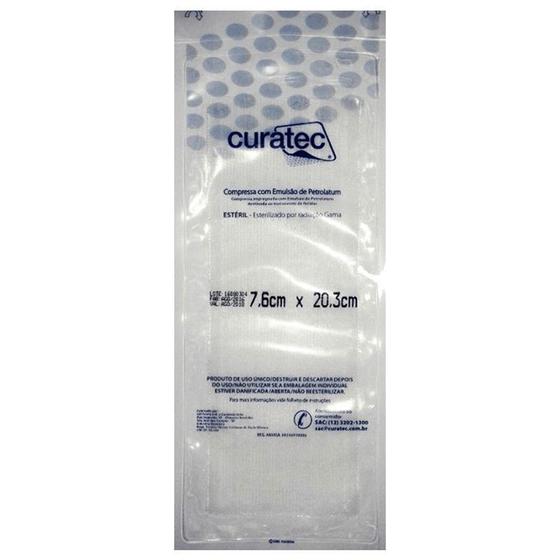 Imagem de Compressa De Emulsão De Petrolatum Curatec 7,6x20,3 caixa com 36 unidades