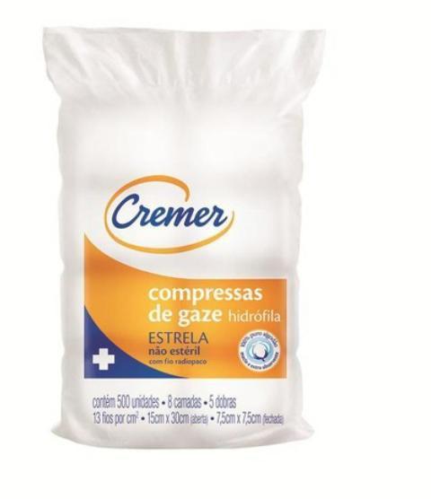 Imagem de Compressa de Gaze Estrela 13 Fios 7,5x7,5cm - Cremer