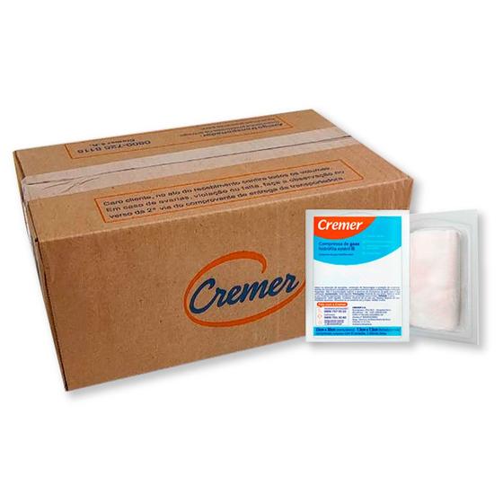 Imagem de Compressa de Gaze Hidrófila Estéril 11 Fios 7,5 x 7,5cm Caixa com 100 Unidades Cremer 