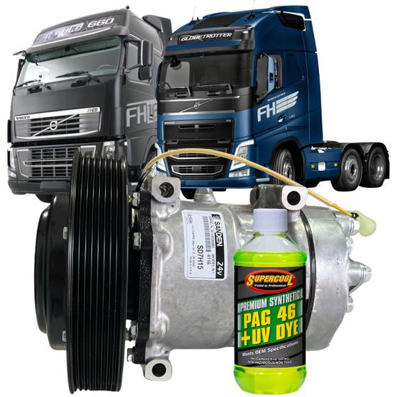 Imagem de Compressor Ar Caminhão Volvo Fh 24v Polia 180mm 8pk Original