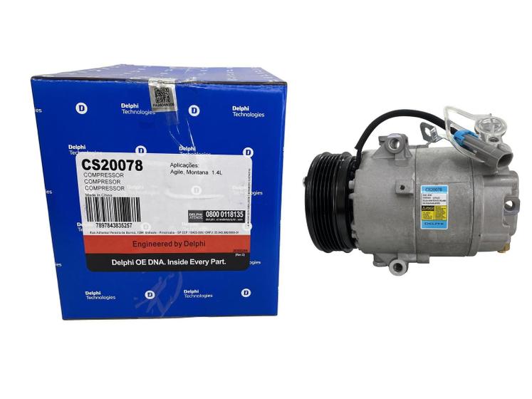 Imagem de Compressor Ar Condicionado Agile Celta Corsa Montana Prisma 1.0 1.4 2009 Até 2015 Original Delphi