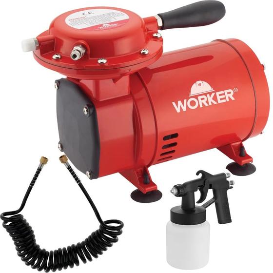 Imagem de Compressor Ar Direto Com Kit Pintura Bivolt 127/220v Worker