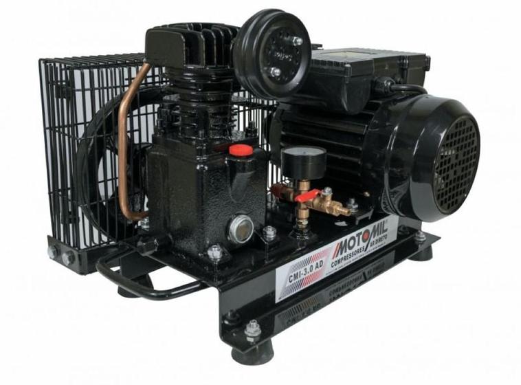 Imagem de Compressor Ar Direto com Motor 1HP 2 Polos Bivolt CMI-3,0AD Motomil