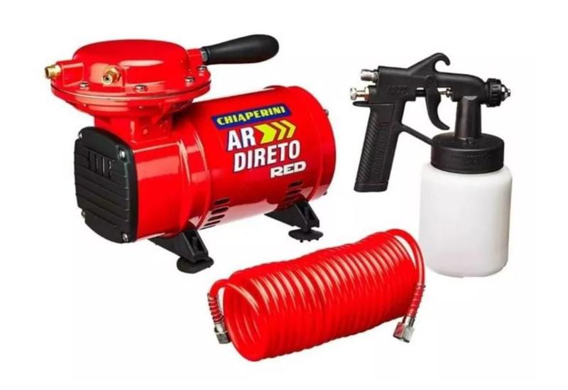 Imagem de Compressor ar direto red bivolt + kit de pintura chiaperini