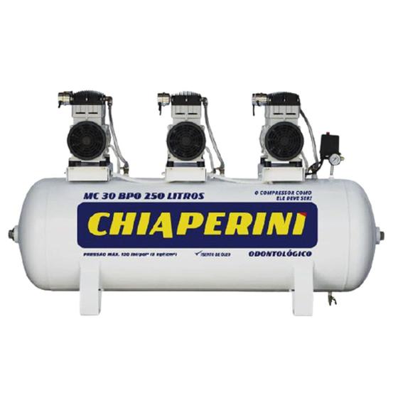 Imagem de Compressor Chiaperini MC 30 BPO 250 Litros 6 cv Monofásico Isento de Óleo