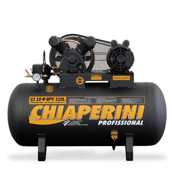 Imagem de Compressor de ar 10 pés 110 litros 2 hp trifásico - CJ10+ BPV 110L - Chiaperini