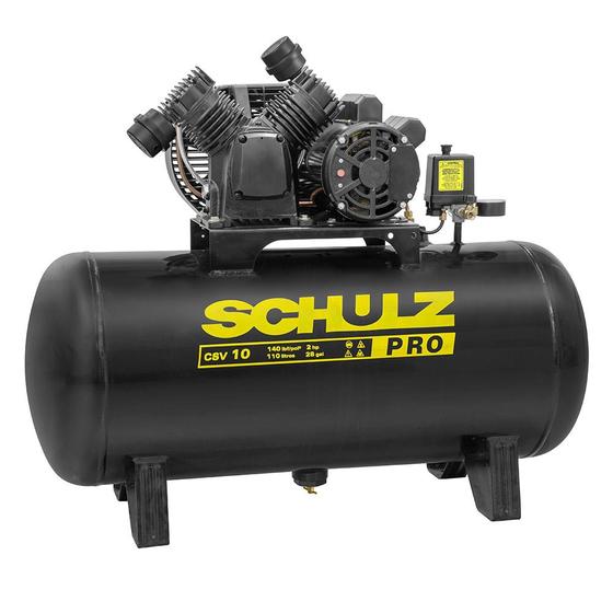 Imagem de Compressor de ar 10 pés 110L 2 hp 140 libras monofásico - PRO CSV10/110 - Schulz