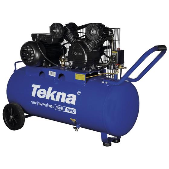Imagem de Compressor de ar 15 pés 100L 3 hp 116 libras - CP150100P - Tekna