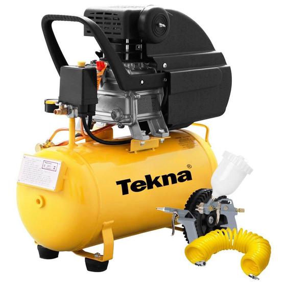 Compressor de Ar 20 Litros 6,4Pés 2HP CP8022 220V com Jogo de Acessórios. - TEKNA-1011 Menor preço em Compressor de Ar 20 Litros 6,4Pés 2HP CP8022 220V com Jogo de Acessórios. - TEKNA-1011