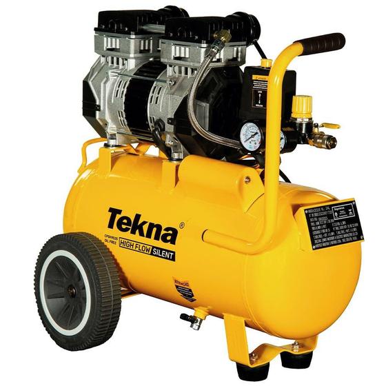 Imagem de Compressor de Ar 2,5 HP 24 Litros 9,1 Pés Silencioso Isento Óleo 1012301 TEKNA