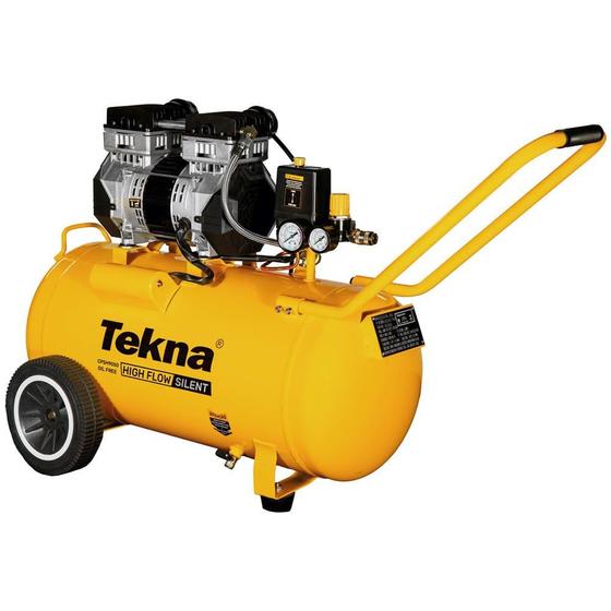 Imagem de Compressor De Ar 2,5 hp 50 Litros Silencioso 9,1 Pés Isento de Óleo 1012303 TEKNA