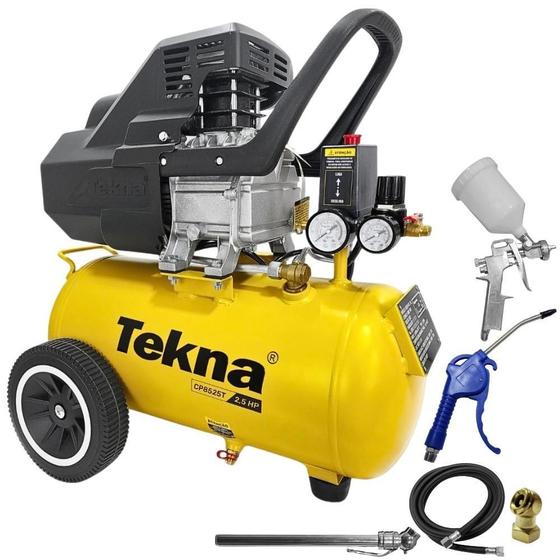 Compressor de Ar 2,5HP 8 Pés 22L Lubrificado 127V CP8525T TEKNA Imagem de Compressor de Ar 2,5HP 8 Pés 22L Lubrificado 127V CP8525T TEKNA