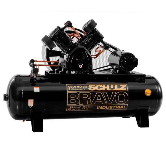 Imagem de Compressor de Ar Bravo 60 Pés 350L Motor Aberto Schulz CSLV60BR350