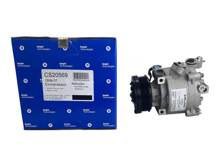 Imagem de Compressor De Ar Condicionado Cobalt  Onix  Prisma  Spin 1.0 1.4 1.8 Original Delphi