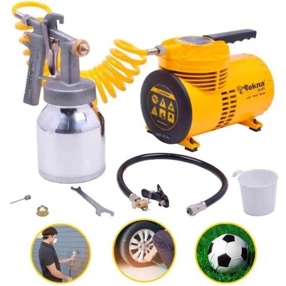 Compressor de Ar Direto 40 PSI 1/4 HP com Kit BIVOLT CD12151BK TEKNA é ruim? Compressor de Ar Direto 40 PSI 1/4 HP com Kit BIVOLT CD12151BK TEKNA é boa?