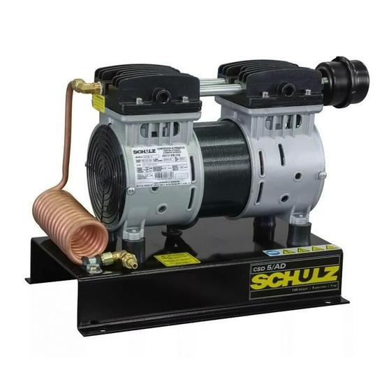 Imagem de Compressor de Ar Direto Schulz CSD5 / AD, Isento de óleo, 1 HP, Com Base
