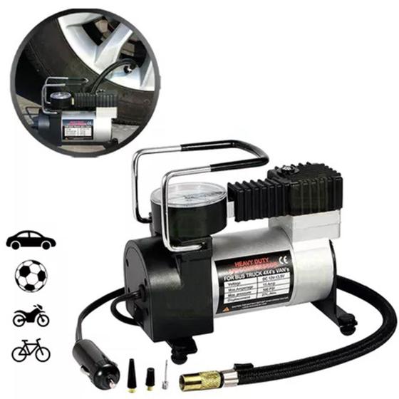 Imagem de Compressor De Ar Elétrico Portátil Pneu Carro Bike Moto Bola