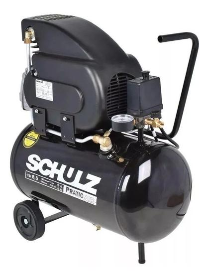 Imagem de Compressor de Ar Elétrico Portátil Schulz Pratic Air CSI 8.5/25 Monofásica 22.9L 2hp 127V 60Hz Preto