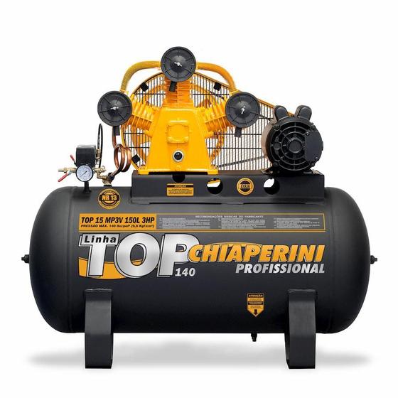 Imagem de Compressor de Ar Média Pressão Monofásico Aberto 3HP 150L 016787 Chiaperini