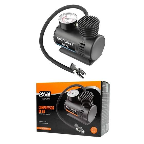 Imagem de Compressor De Ar Mini 12v Automotivo 250psi Au601 Multilaser