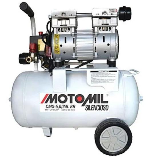 Compressor De Ar Odontológico Motomil - Cms-5/24l Br Isento De Óleo - 5 Pés 24 Litros 220v mono Menor preço em Compressor De Ar Odontológico Motomil - Cms-5/24l Br Isento De Óleo - 5 Pés 24 Litros 220v mono