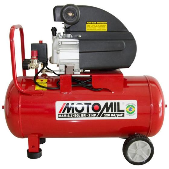 Compressor de Ar Portátil 2,0 HP 8,7 Pés 50 Litros 220V MOTOMIL Menor preço em Compressor de Ar Portátil 2,0 HP 8,7 Pés 50 Litros 220V MOTOMIL