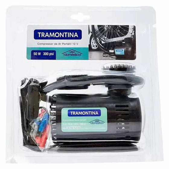 Imagem de Compressor de Ar Portátil Tramontina 12v Para Carros 300 psi 50w