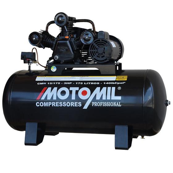 Imagem de Compressor de Ar Profissional 15 Pés 3,0HP 175 Litros Bivolt