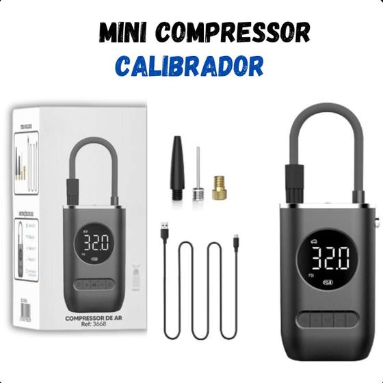 Imagem de Compressor Digital Portátil 150 PSI  Ideal para Pneus de Carro e Moto