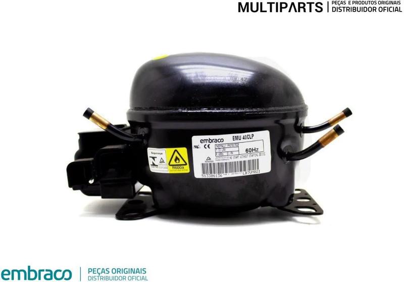 Imagem de Compressor Embraco 1/8 R-600 220V Emu40Clp 326072970