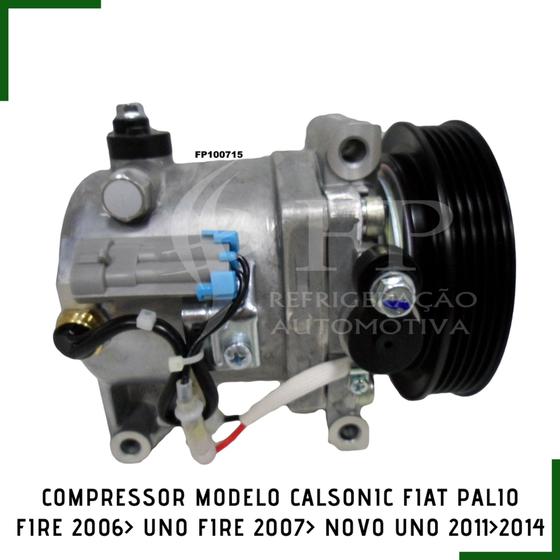 Compressor Modelo Calsonic Fiat Palio Fire 2006 Uno Fire 2007 Novo Uno 2011 e 2014 FP