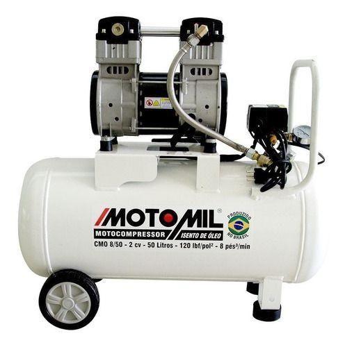 Imagem de Compressor Odontológico Nacional Motomil Sem Óleo CMO-8/50 220V 2HP 120 LBS 50L