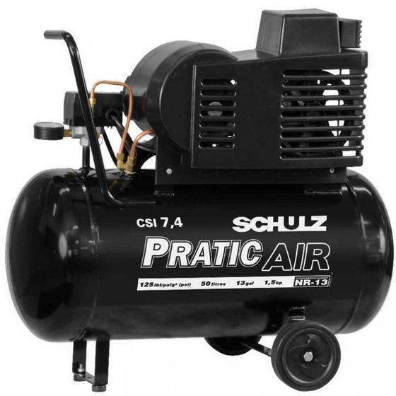 Imagem de Compressor Schulz CSI 7.4 Pratic Air 50 Litros 120 Libras 1.5 cv Monofásico