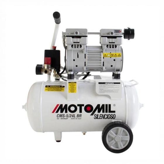 Imagem de Compressor Silencioso 120Psi 127V Branco Cms-5/24B Motomil