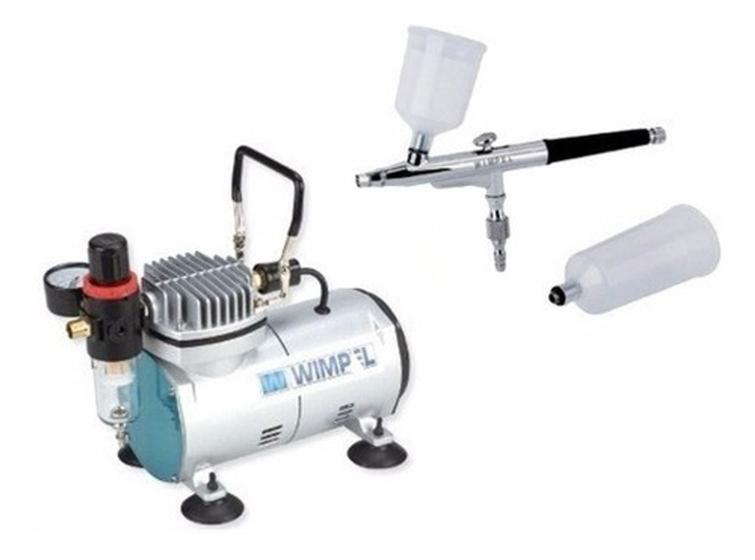 Imagem de Compressor Wimpel Comp-1 + Aerográfico 0,35 Dupla Ação MP 1004