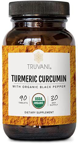 Imagem de Comprimidos de cúrcuma Truvani Organic com pimenta preta de 