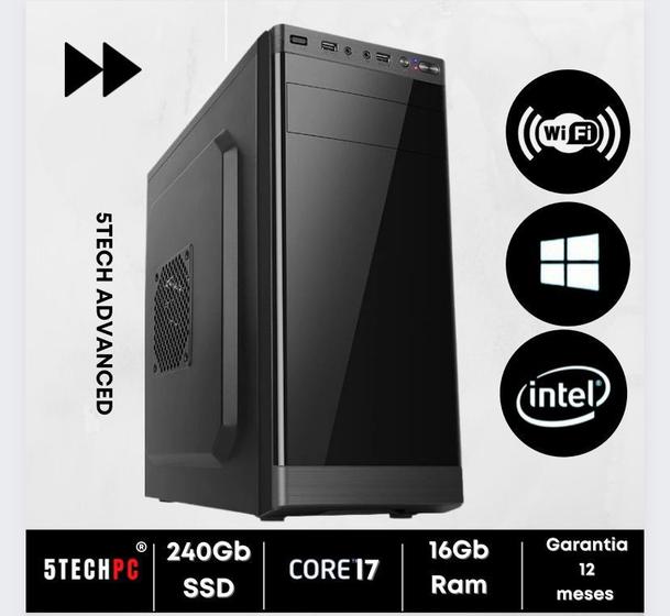 Imagem de Computador 5tech Advanced Intel Core I7 16gb Ssd 240gb Windows 10 Pro Wifi