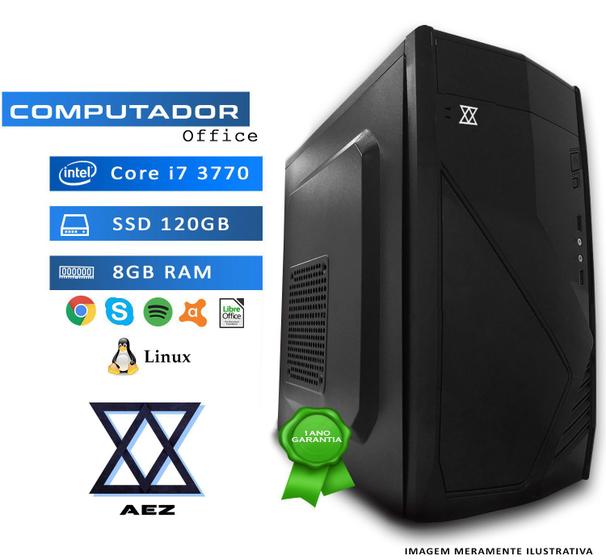 Imagem de Computador AEZ Intel Core i7, 8GB, SSD 120GB, Linux