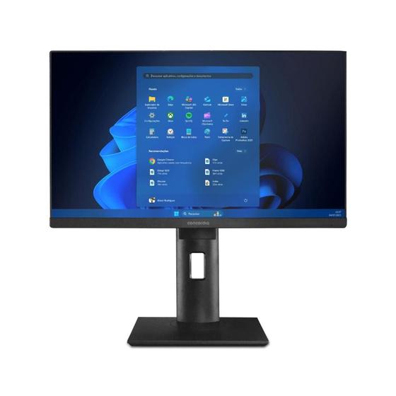 Imagem de Computador All In One Concórdia Core i3 10100 4GB DDR4 SSD 120GB 23.8'' Full HD Webcam WiFi FreeDos Preto