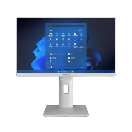 Imagem de Computador All In One Concórdia Core i3 10100 8GB DDR4 SSD 240GB 23.8'' Full HD Webcam WiFi FreeDos Branco