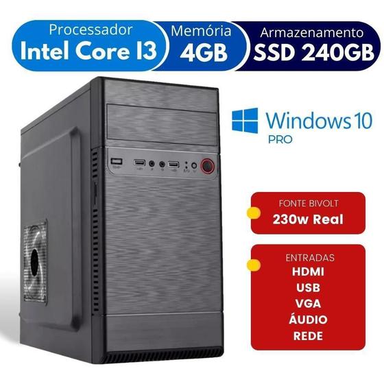 Imagem de Computador Alphapc Intel Core I3 4 Gb Ssd 240 Windows 10 Pro