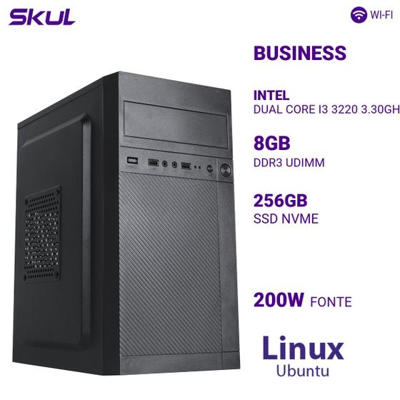 Imagem de Computador B300 Dual Core I3 3220 3.30ghz Mem 8gb Ddr3 Ssd 256gb Nvme Wi-fi Fonte 200w Linux Ubuntu