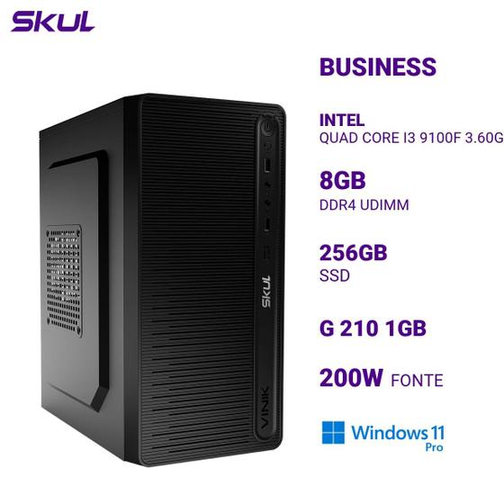 Imagem de Computador B300 Quad Core I3 9100f 3.60ghz Memória 8gb Ddr4 Ssd 256gb G 210 1gb  Fonte 200w  Windows 11 Pro