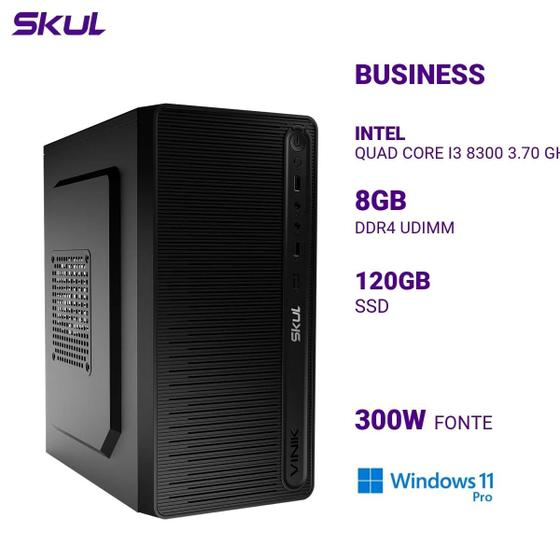 Imagem de Computador Business B300 Quad Core I3 8300 3.70 Ghz Mem 8gb Ddr4 Ssd 120gb Fonte 300w Pfc Ativo Windows 11 Pro