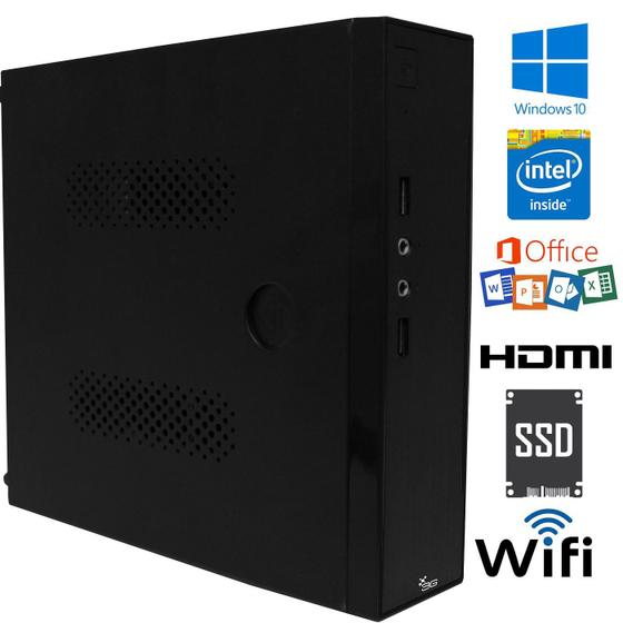 Imagem de Computador com Windows 10 + Microsoft Office e SSD 60GB + 2GB Intel Dual Core 2.58ghz  Wifi + Pacote de programas já instalados 3green Fit Desktop 