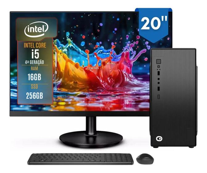 Computador Completo 2Eletro Top Intel Core i5, 16GB RAM, SSD 256GB, Bivolt, Monitor 20 - pinhaisgamer Imagem de Computador Completo 2Eletro Top Intel Core i5, 16GB RAM, SSD 256GB, Bivolt, Monitor 20
