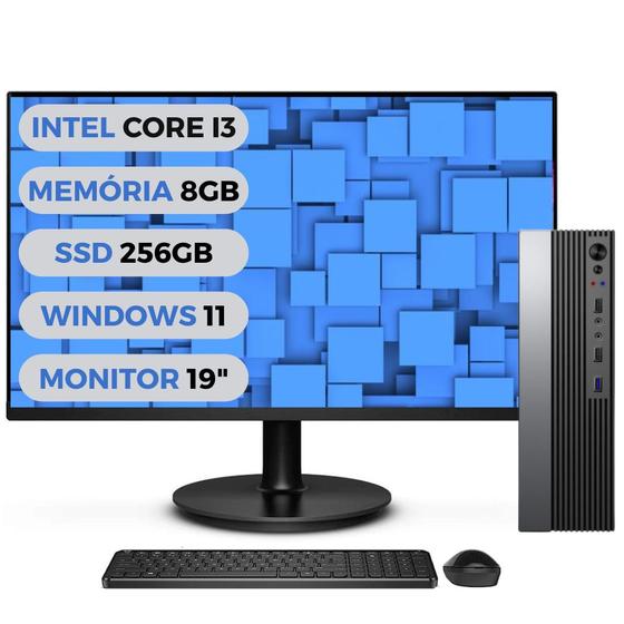 Imagem de Computador Completo 3green Velox Intel Core i3 8GB SSD 256GB Windows 11 Professional Monitor LED 19" 3GV-13