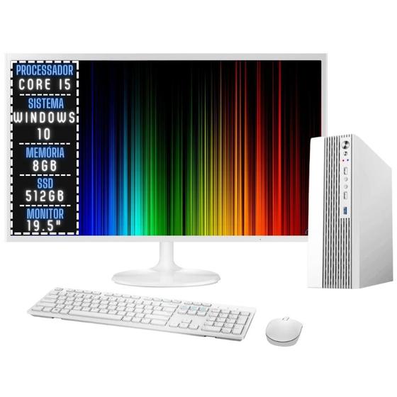Computador Completo Branco 3green Velox Intel Core i5 8GB SSD 512GB Monitor 19.5" Windows 10 3VB-010 Menor preço em Computador Completo Branco 3green Velox Intel Core i5 8GB SSD 512GB Monitor 19.5" Windows 10 3VB-010